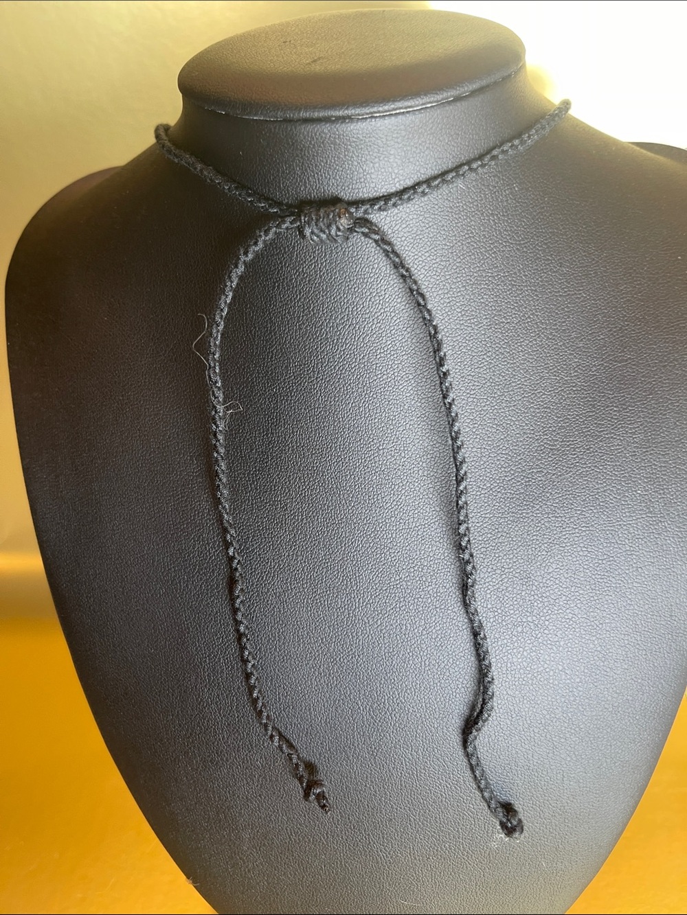 Gold 'B' Initial Necklace on Black Cord - adjustable necklace - Picture 5 of 7